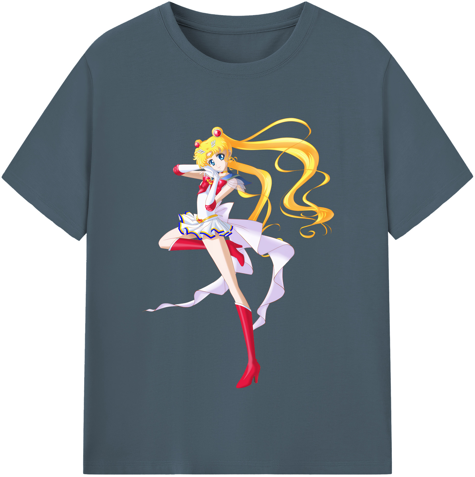 （画像用） 美少女戦士セーラームーン 月野 うさぎ つきの うさぎ Sailor Moon Tsukino Usagi 綿100％半袖Tシャツ（フロントプリント）
